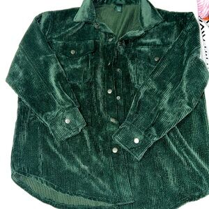 Green Corduroy shirt Women size xs